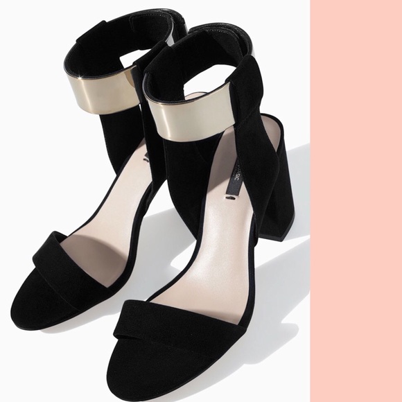 Zara Shoes - Black Zara block heel with silver ankle strap